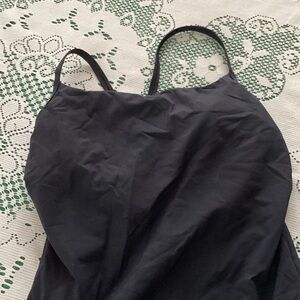 Lands' End Black Scoop One-Piece Swimsuit